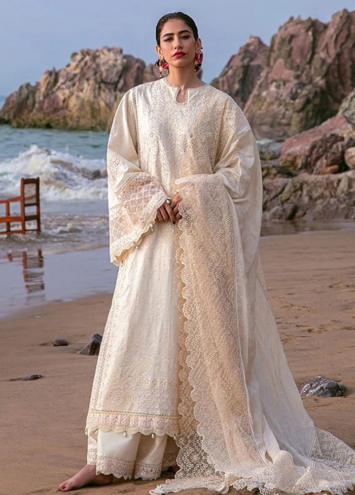 Mohsin Naveed Ranjha Embroidered Lawn Suits Unstitched 3 Piece MNR24DS MFL-014 Dariya - Summer Collection