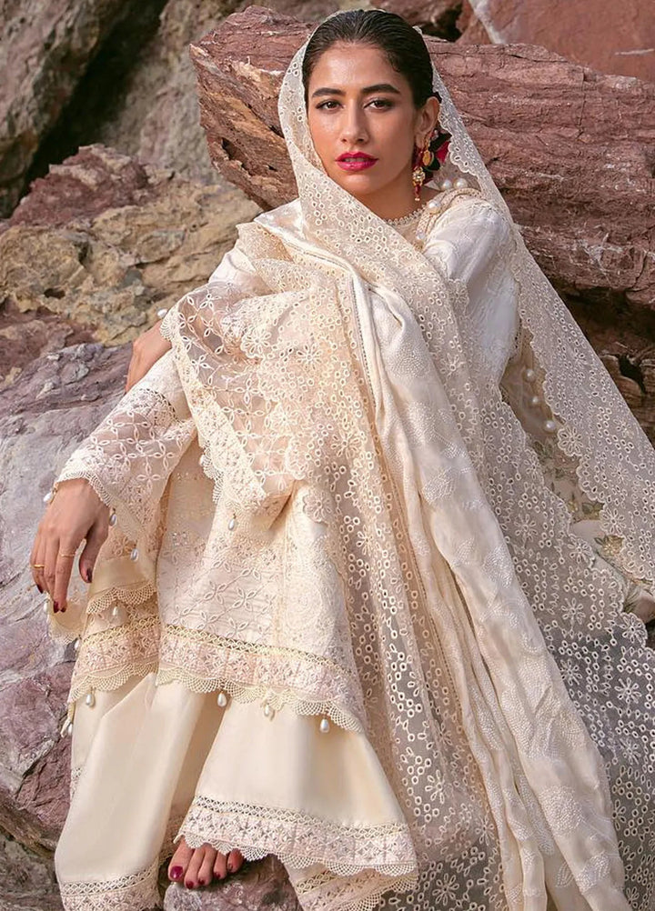 Mohsin Naveed Ranjha Embroidered Lawn Suits Unstitched 3 Piece MNR24DS MFL-014 Dariya - Summer Collection