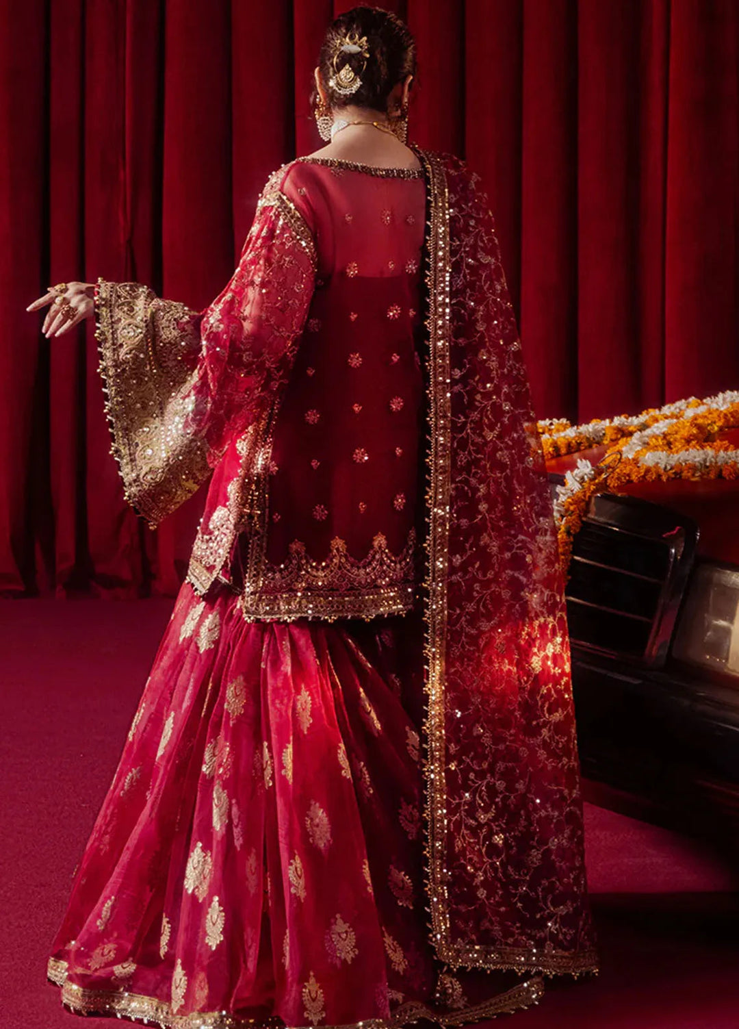 Mohsin Naveed Ranjha Embroidered Organza Suit Unstitched 4 Piece MNR24ZD Leela - Luxury Collection