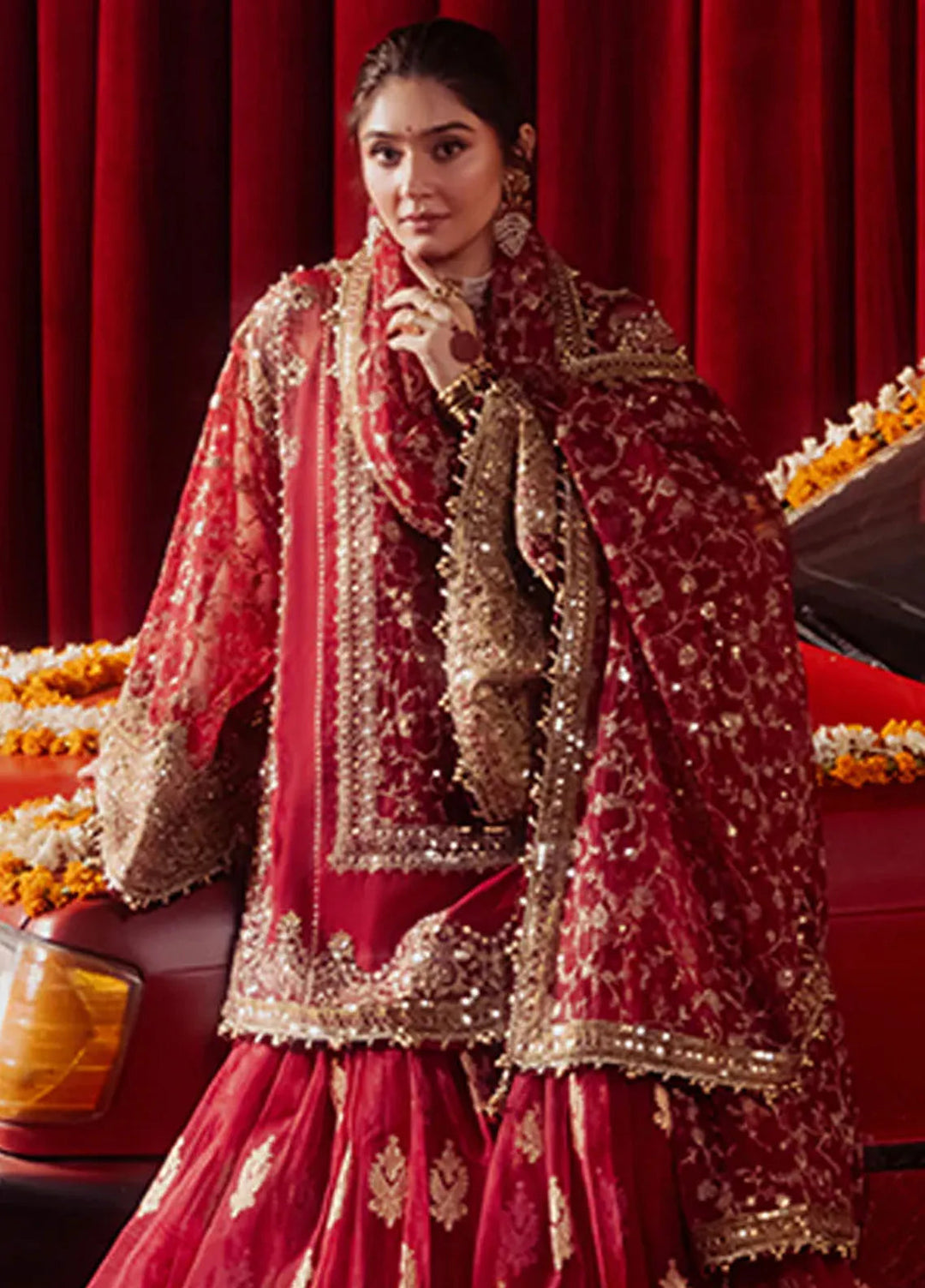 Mohsin Naveed Ranjha Embroidered Organza Suit Unstitched 4 Piece MNR24ZD Leela - Luxury Collection