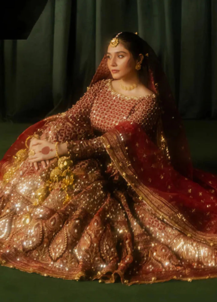 Mohsin Naveed Ranjha Embroidered Raw Silk Suit Unstitched 3 Piece MNR24ZD Bia - Luxury Collection