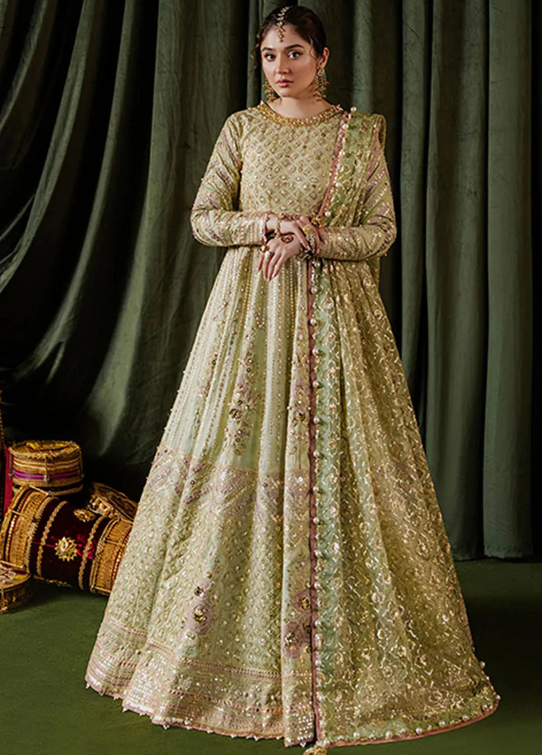 Mohsin Naveed Ranjha Embroidered Raw Silk Suit Unstitched 3 Piece MNR24ZD Mastani - Luxury Collection