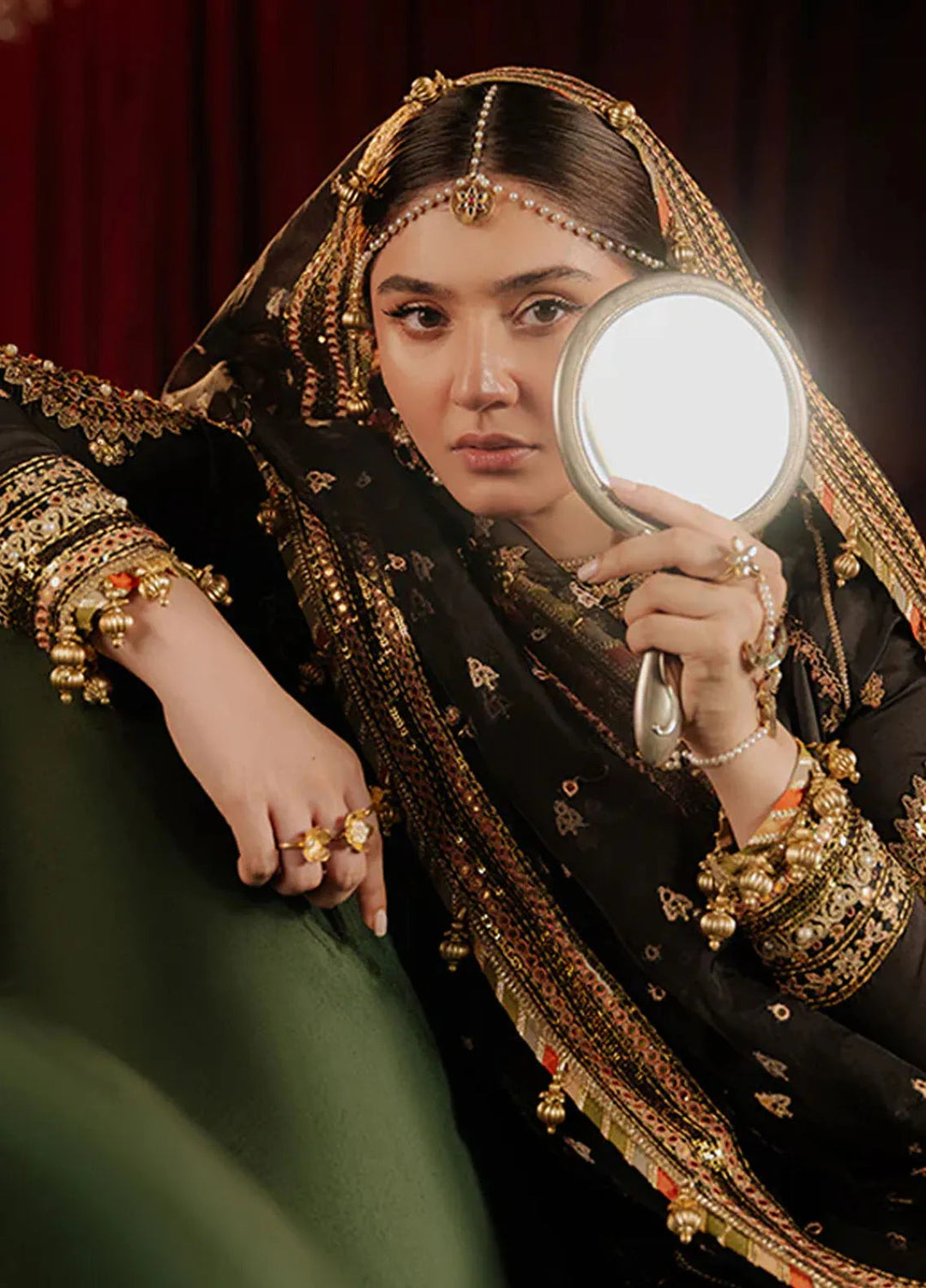 Mohsin Naveed Ranjha Embroidered Silk Suit Unstitched 3 Piece MNR24ZD Afreen - Luxury Collection