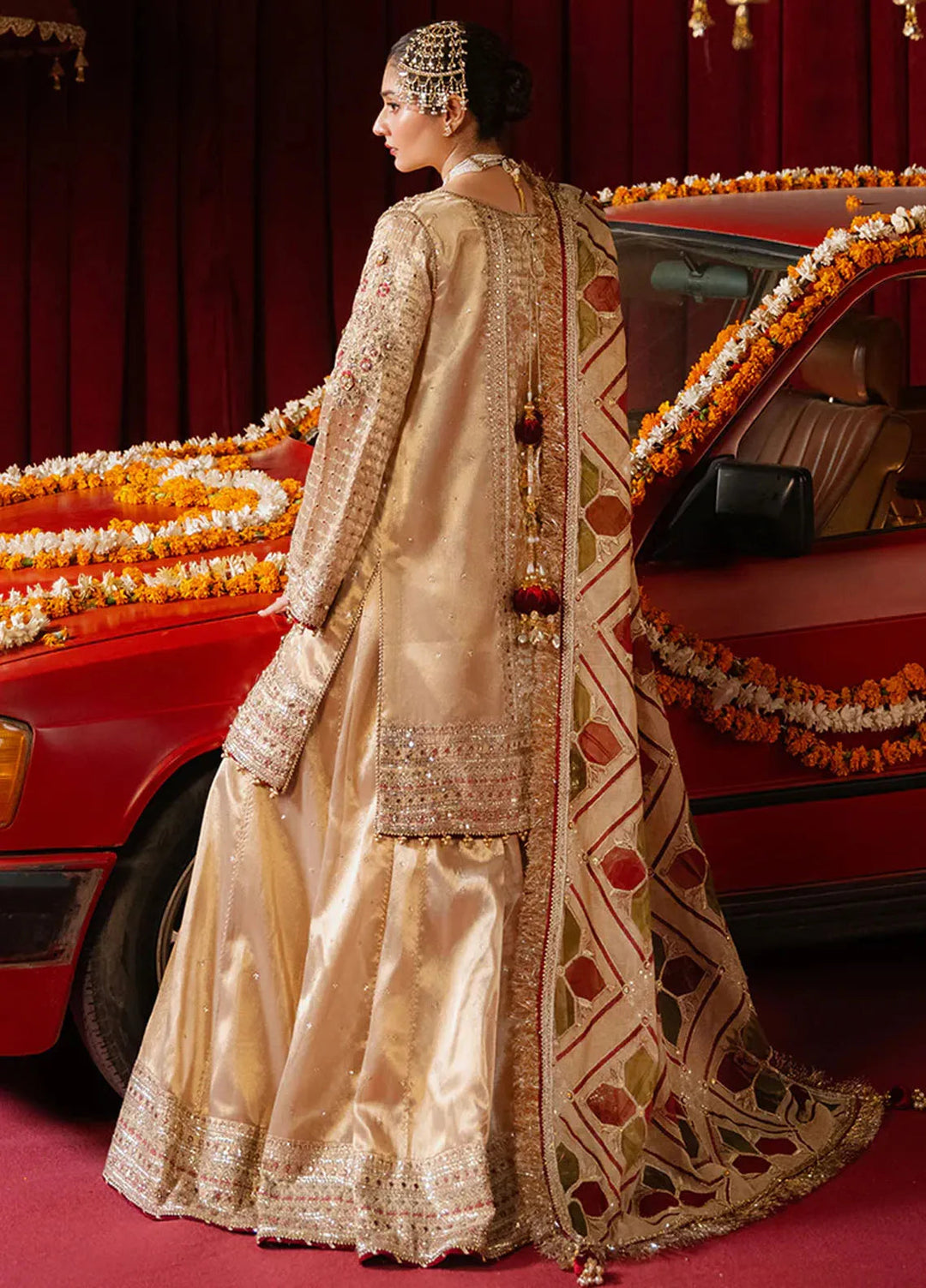 Mohsin Naveed Ranjha Embroidered Tissue Suit Unstitched 4 Piece MNR24ZD Khushi - Luxury Collection