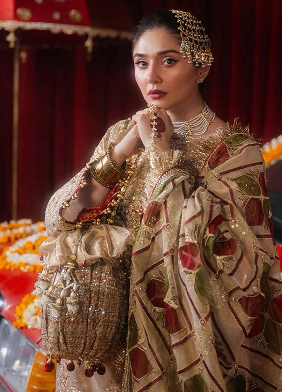 Mohsin Naveed Ranjha Embroidered Tissue Suit Unstitched 4 Piece MNR24ZD Khushi - Luxury Collection