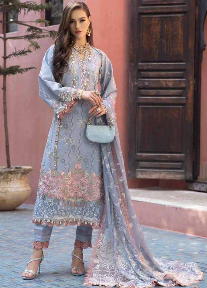 Moksha by AJR Embroidered Lawn Suits Unstitched 3 Piece AJR23M D-01 Nureh - Luxury Collection