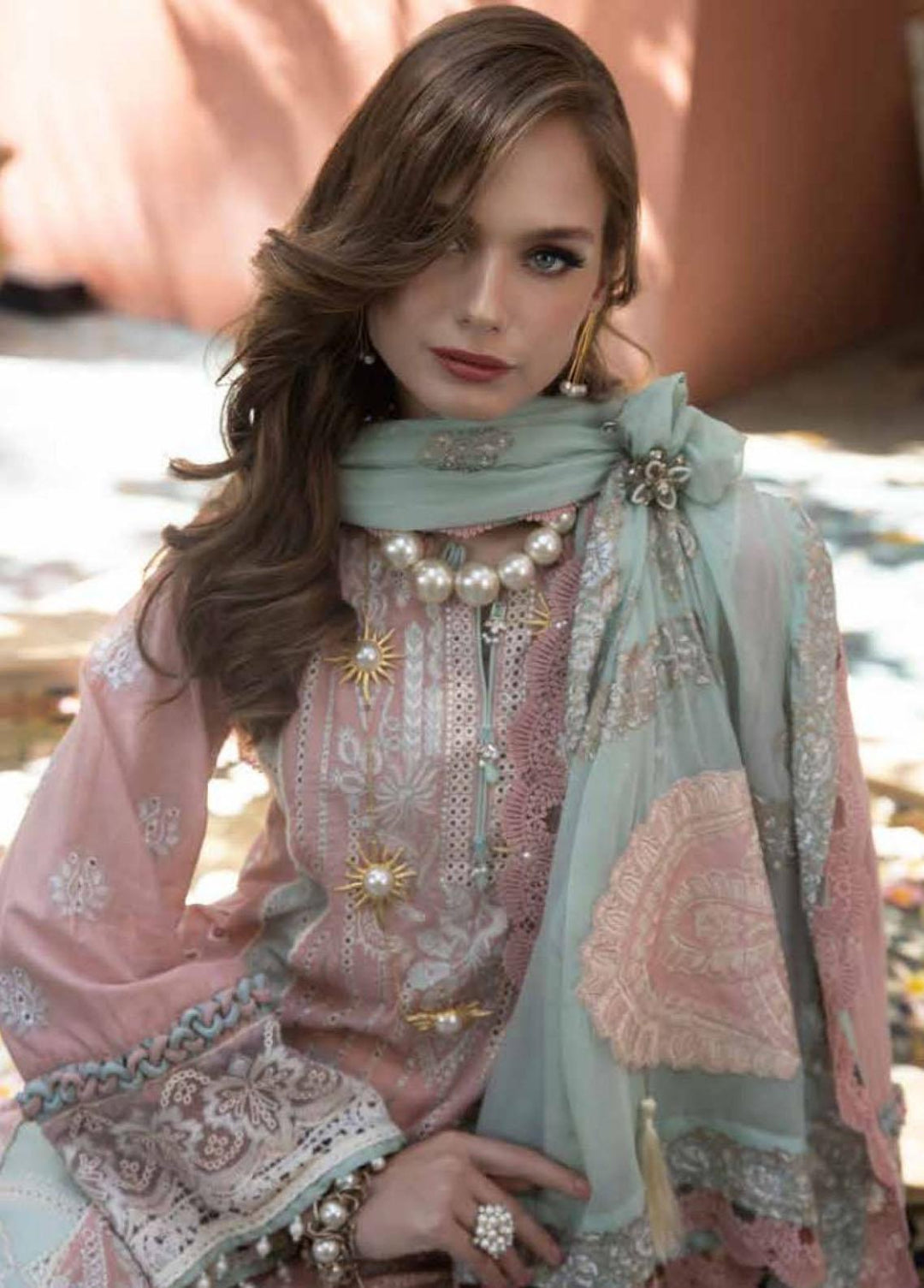 Moksha by AJR Embroidered Lawn Suits Unstitched 3 Piece AJR23M D-03 Ruhay - Luxury Collection