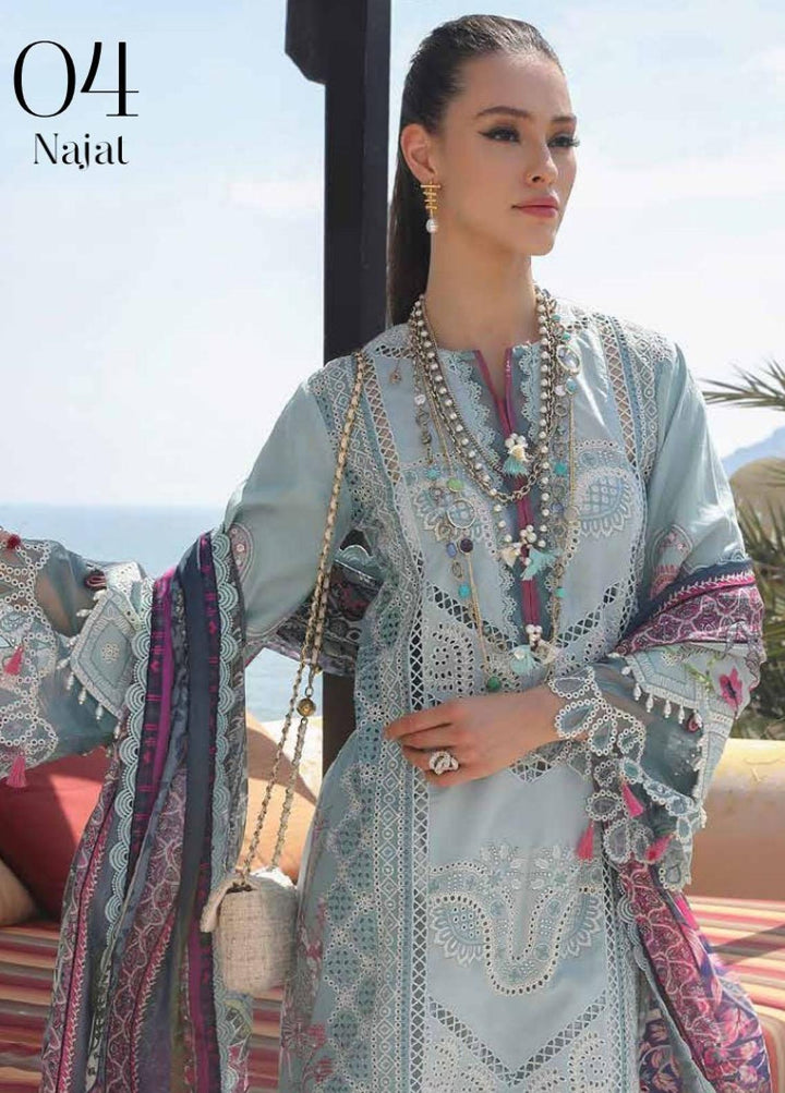 Moksha by AJR Embroidered Lawn Suits Unstitched 3 Piece AJR23M D-04 Najat - Luxury Collection