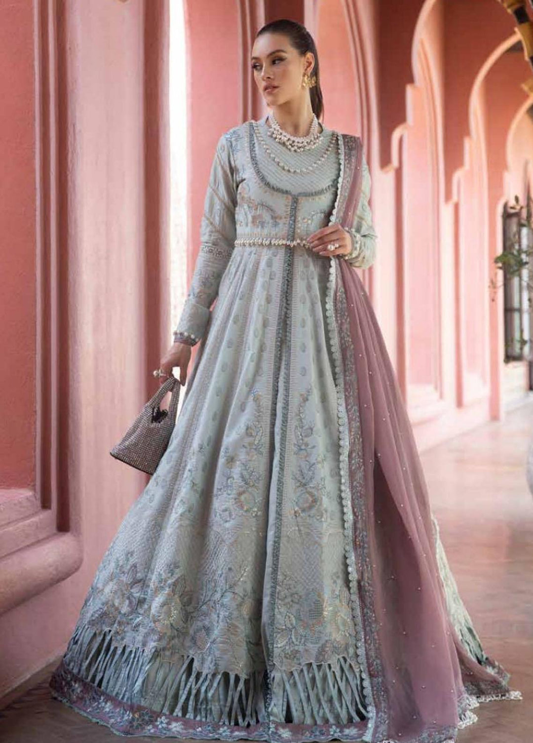 Moksha by AJR Embroidered Lawn Suits Unstitched 3 Piece AJR23M D-07 Nazmin - Luxury Collection
