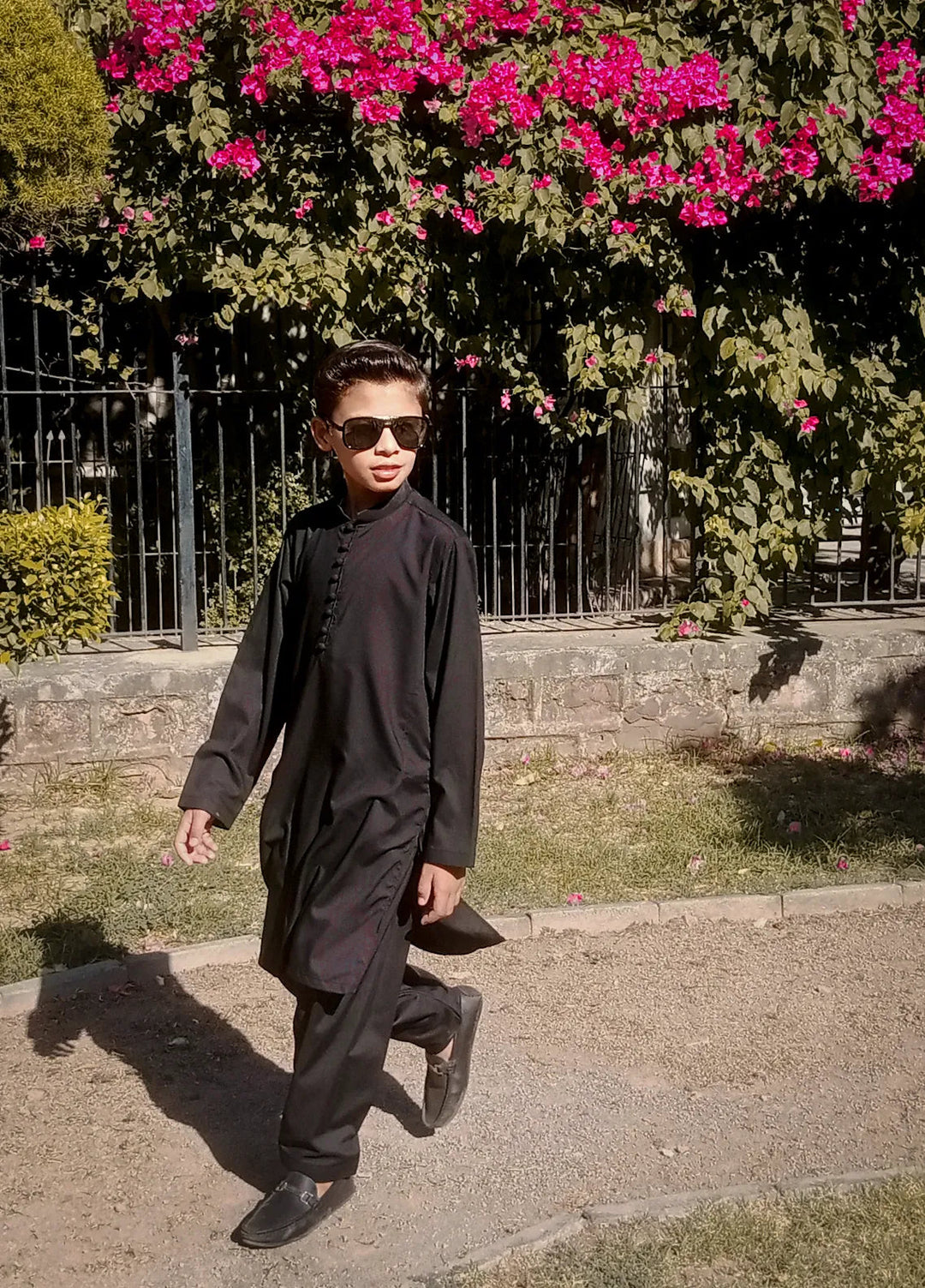 Mom4Little Pret Blended Cotton Black Kameez Shalwar set