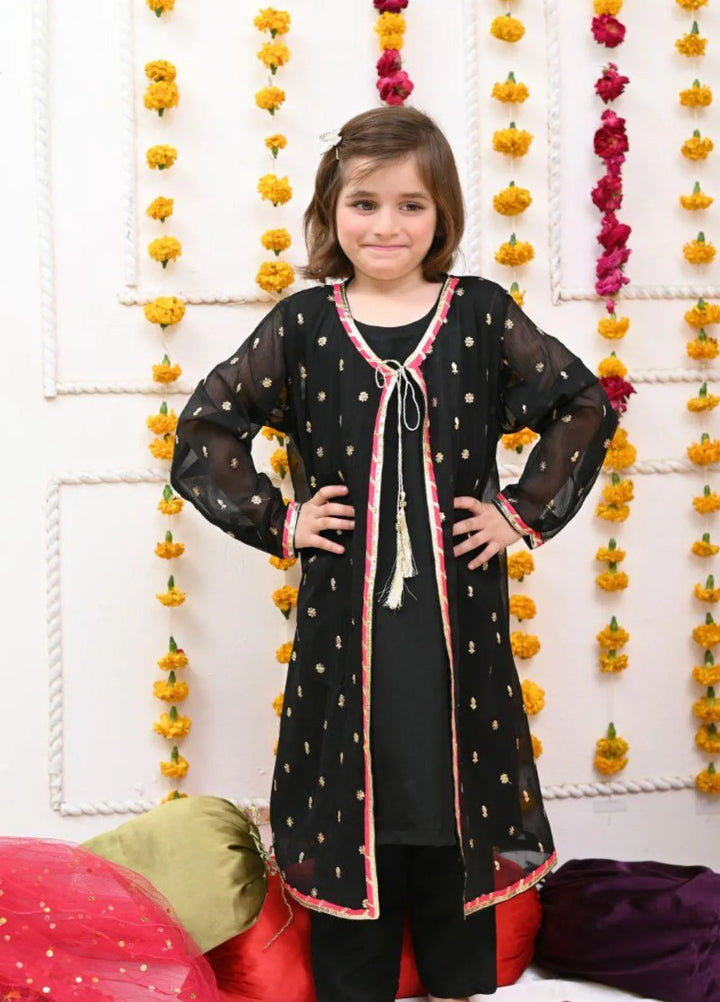 Mom4Little Pret Chiffon Black front open Jacket