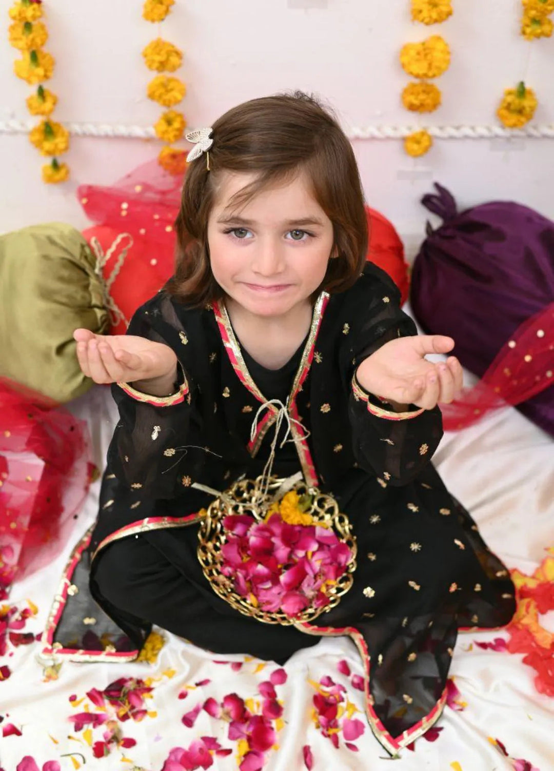 Mom4Little Pret Chiffon Black front open Jacket