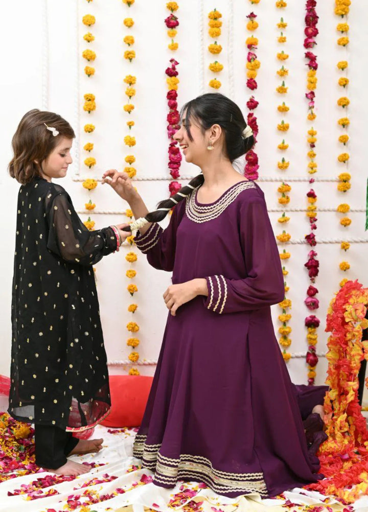 Mom4Little Pret Chiffon Black front open Jacket