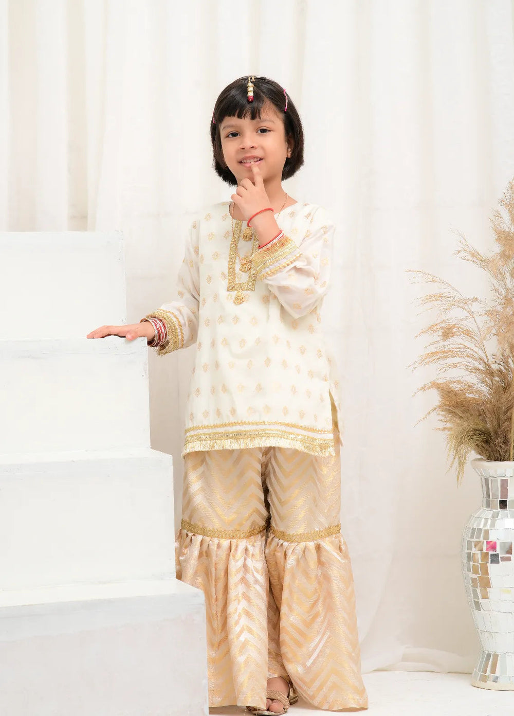 Mom4Little Pret Cotton Banarsi Gharara Set
