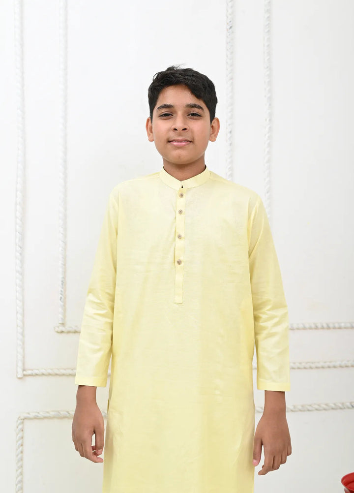 Mom4Little Pret Cotton Powder Yellow and White Kurta Pajama