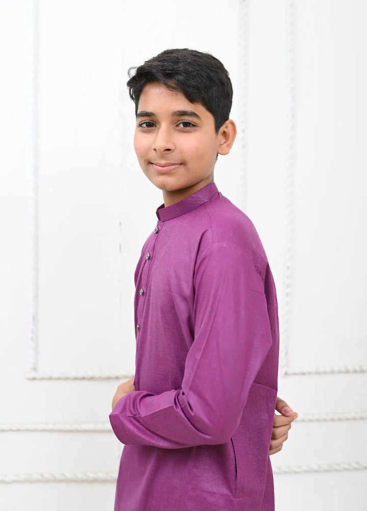 Mom4Little Pret Cotton Purple and White Kurta Pajama