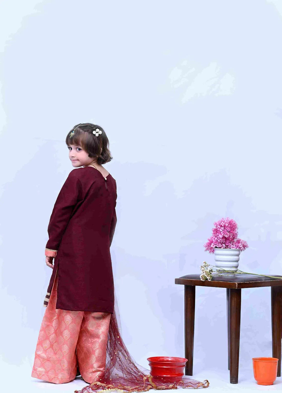 Mom4Little Pret Raw silk Bahaar Suit