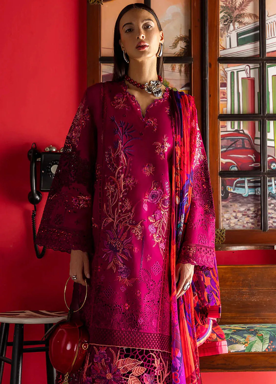 Mon Tresor by Esmel Embroidered Lawn Suits Unstitched 3 Piece EML25MT ESL-2506 Paix Amour Bonheur - Summer Collection