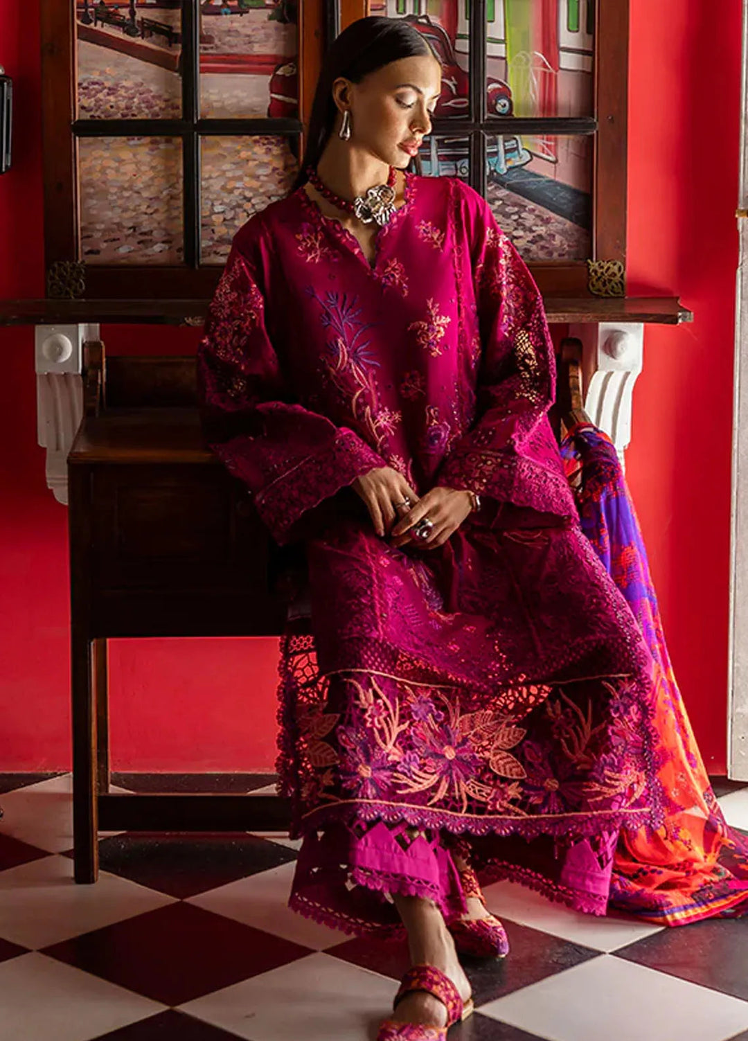 Mon Tresor by Esmel Embroidered Lawn Suits Unstitched 3 Piece EML25MT ESL-2506 Paix Amour Bonheur - Summer Collection