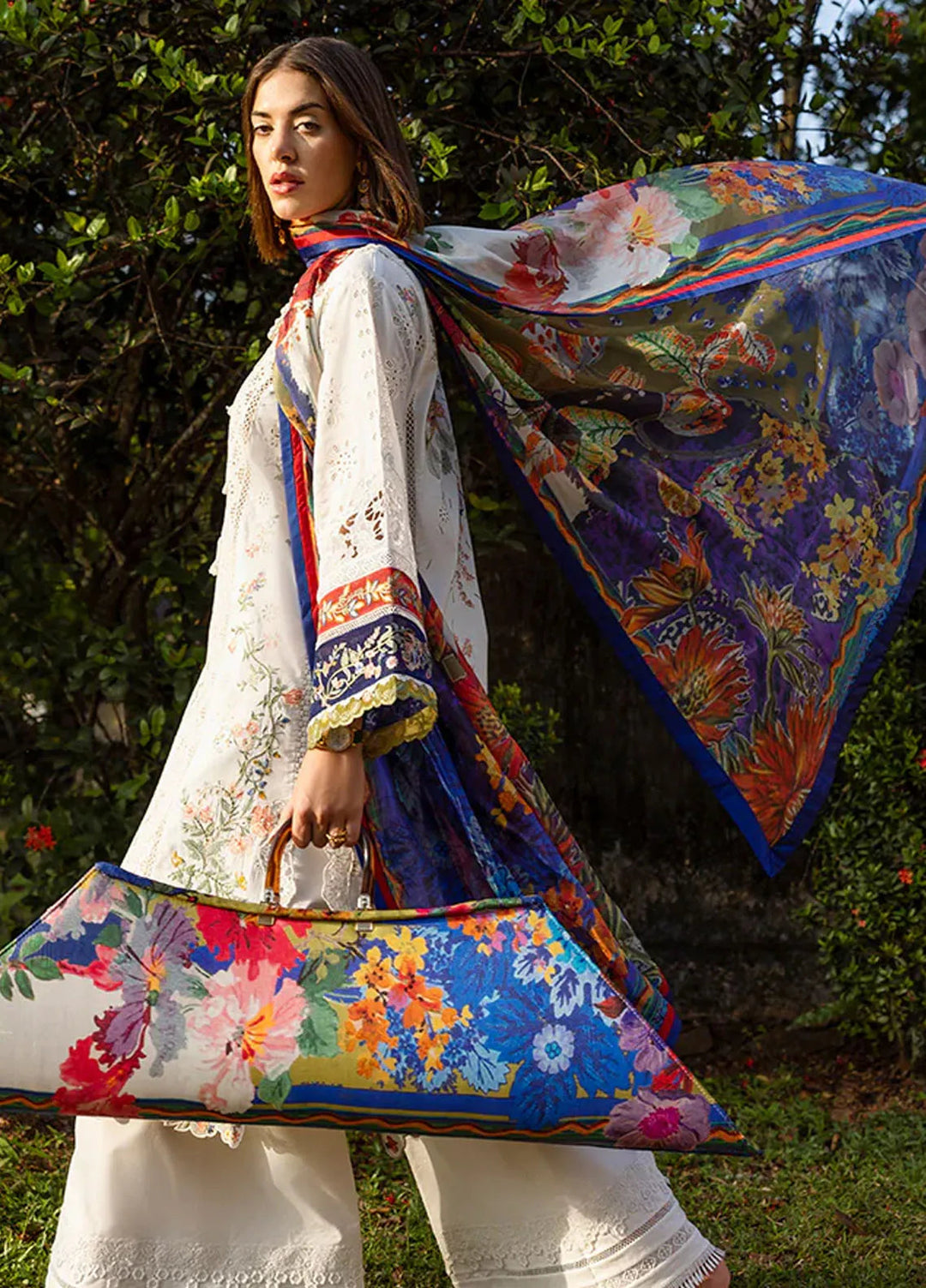 Minor Defect - Mon Tresor by Esmel Embroidered Lawn Suits Unstitched 3 Piece EML25MT ESL-2508 Clair De Lune - Summer Collection