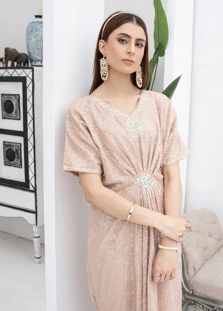 Mona Embroidery Pret Embroidered Chiffon 3 Piece Suit Celestial Charm-Peach