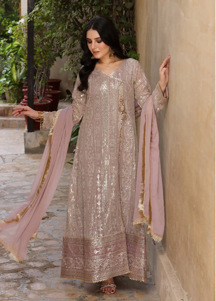 Mona Embroidery Pret Embroidered Chiffon 3 Piece Suit Divine-Lilac