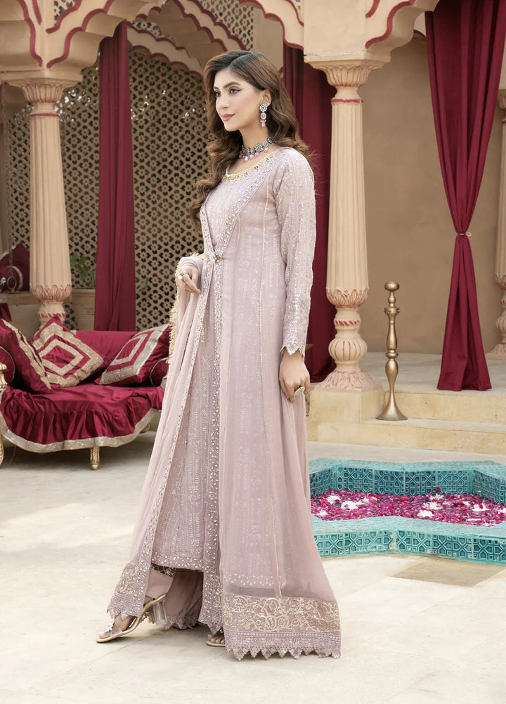 Mona Embroidery Pret Embroidered Chiffon 3 Piece Suit Enchante-Lilac