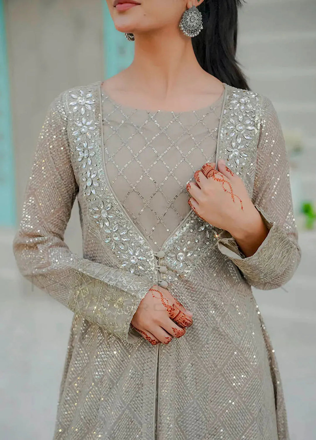 Mona Embroidery Pret Embroidered Chiffon 3 Piece Suit Silhouette Elegance Camel