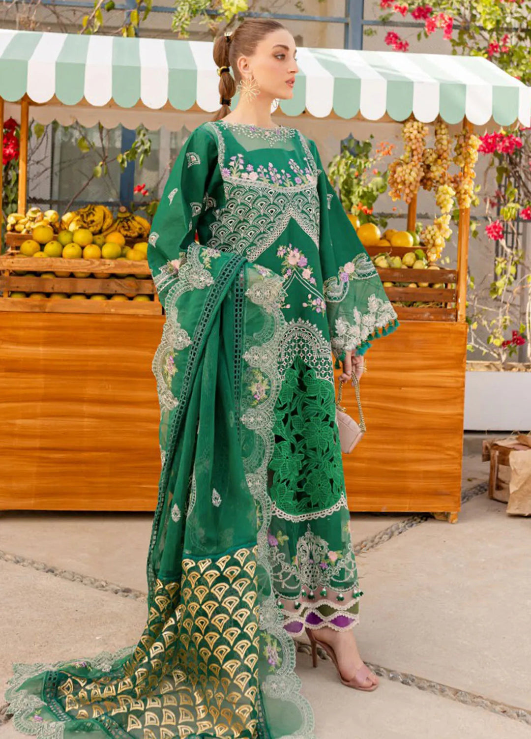 Monaco by Parishay Embroidered Lawn Suit Unstitched 3 Piece PR25ML MS-09 - Summer Collection