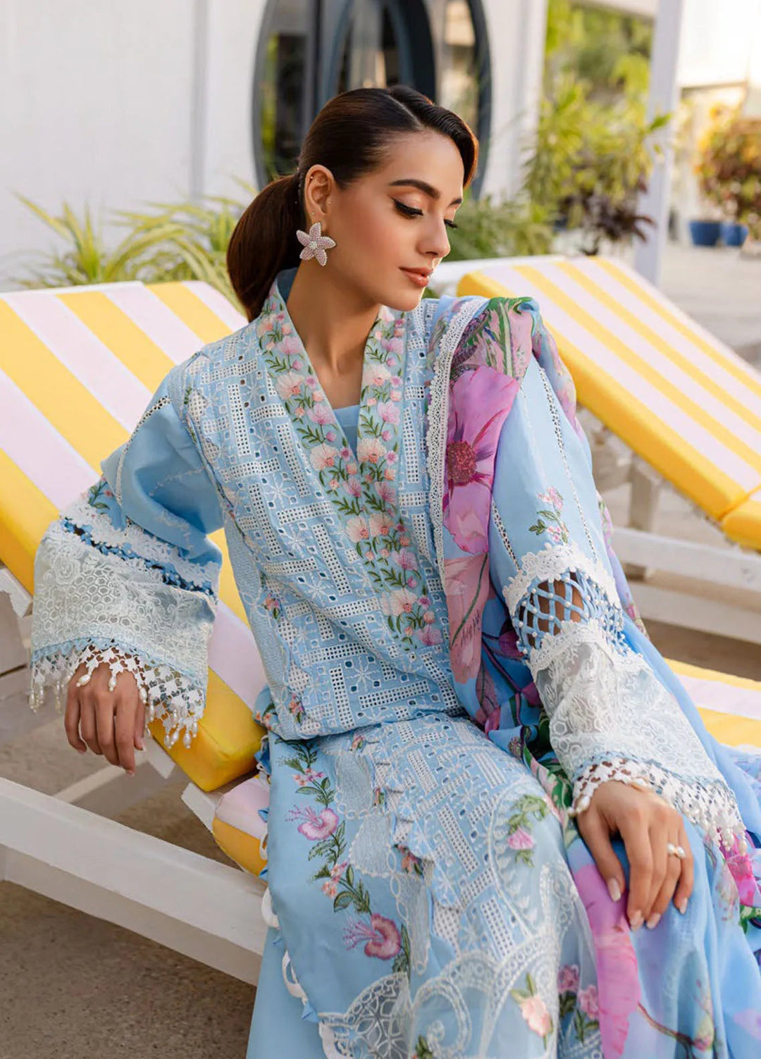 Monaco by Parishay Embroidered Lawn Suit Unstitched 3 Piece PR25ML MS-10 - Summer Collection