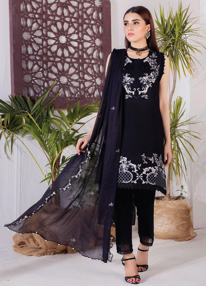 Monochrome By Al Zohaib Embroidered Jacquard Suits Unstitched 3 Piece AZ21BW 01 - Black & White Collection