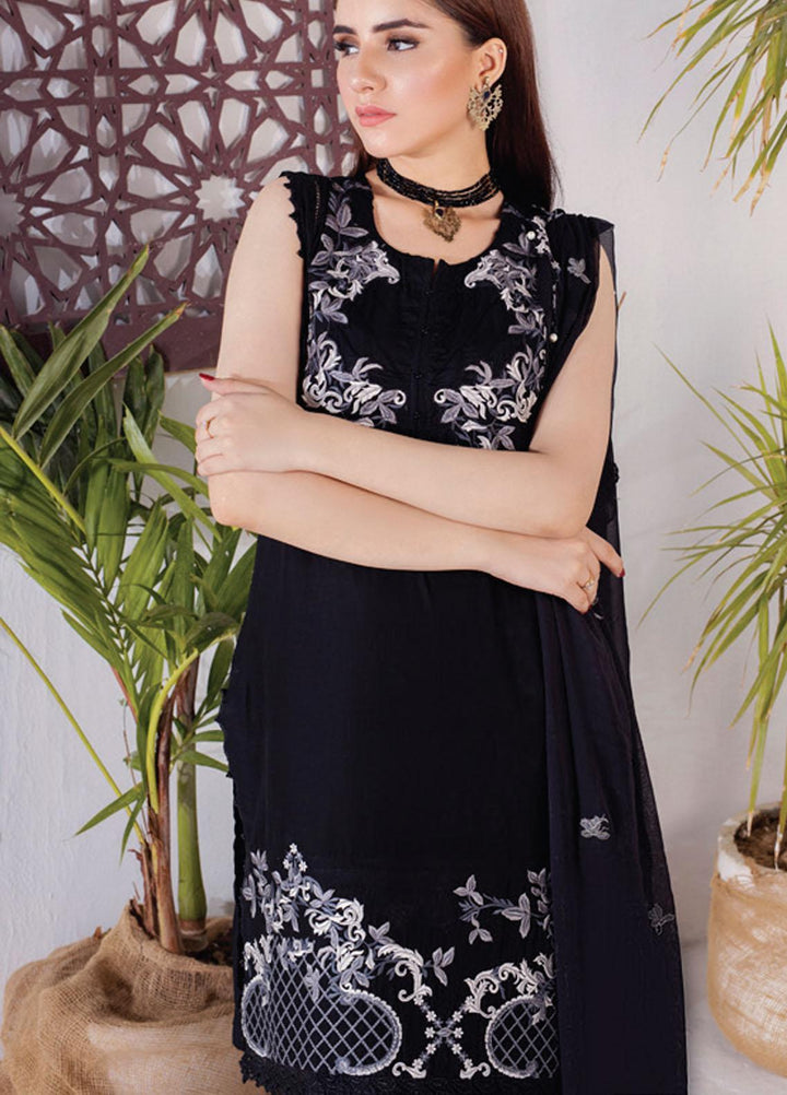 Monochrome By Al Zohaib Embroidered Jacquard Suits Unstitched 3 Piece AZ21BW 01 - Black & White Collection
