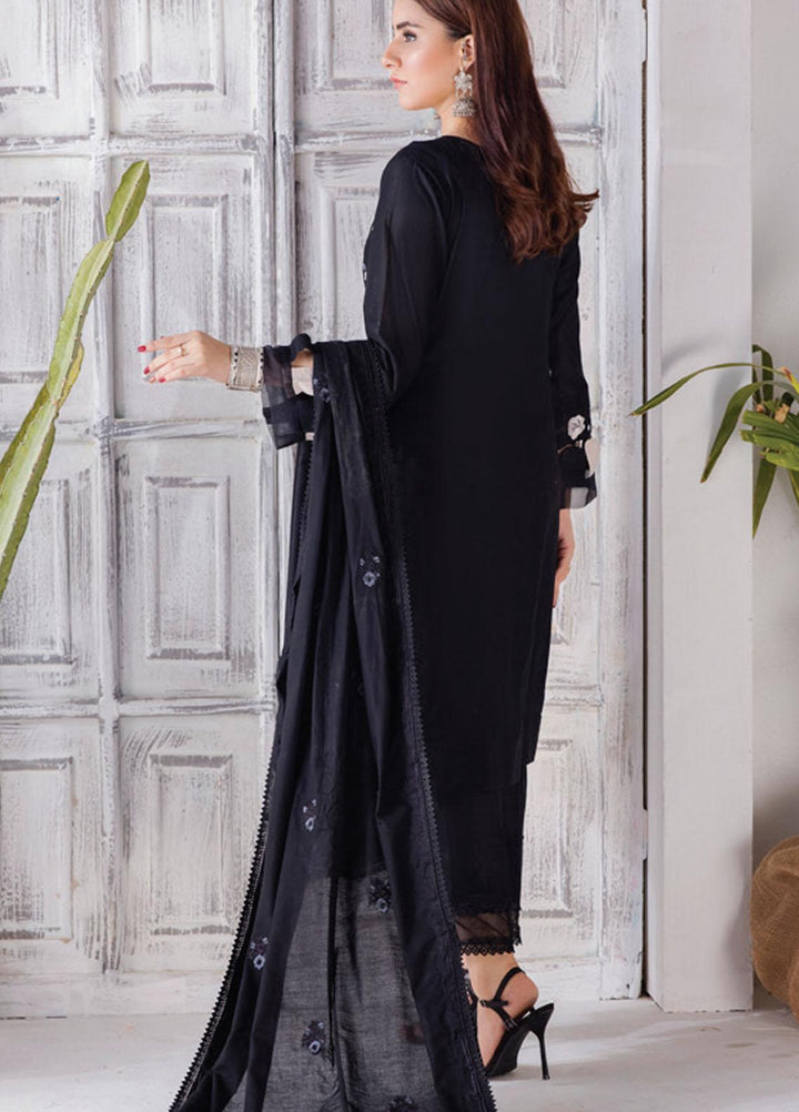 Monochrome By Al Zohaib Embroidered Cambric Suits Unstitched 3 Piece AZ21BW 08 - Black & White Collection