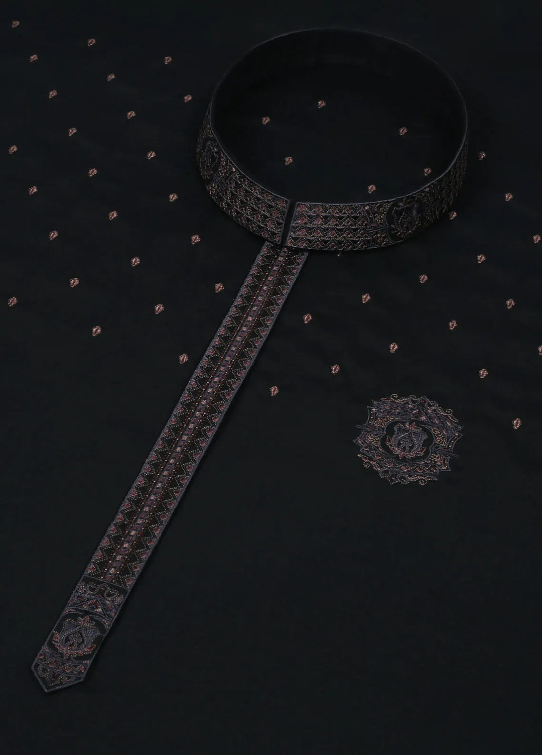 Monochrome by Fabrich Embroidered Wash N Wear Suit Unstitched 2 Piece GTS-MGB-002 - Festive Collection