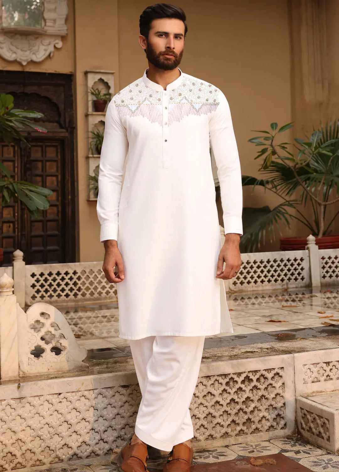 Monochrome by Fabrich Wash N Wear Embroidered Mens Shalwar Kameez - GTS-MCE-003