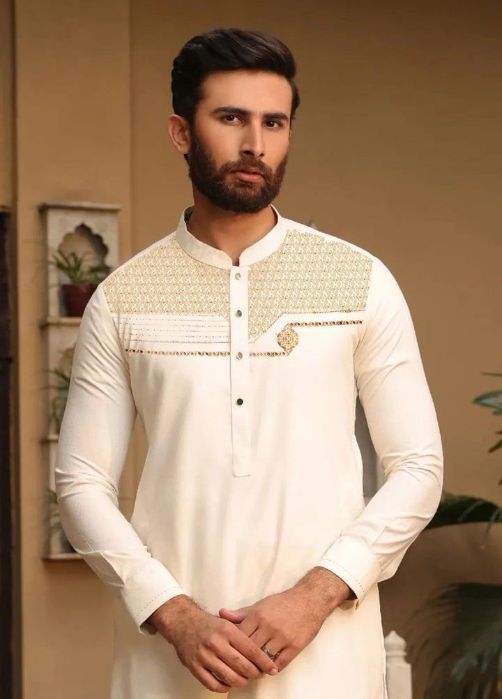 Monochrome by Fabrich Wash N Wear Embroidered Mens Shalwar Kameez - GTS-MCE-004