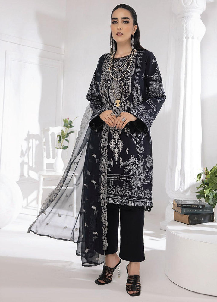Monochrome By Humdum Embroidered Lawn Suits Unstitched 3 Piece HD23MC D-03 - Summer Collection