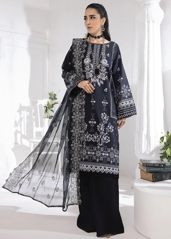 Monochrome By Humdum Embroidered Lawn Suits Unstitched 3 Piece HD23MC D-04 - Summer Collection