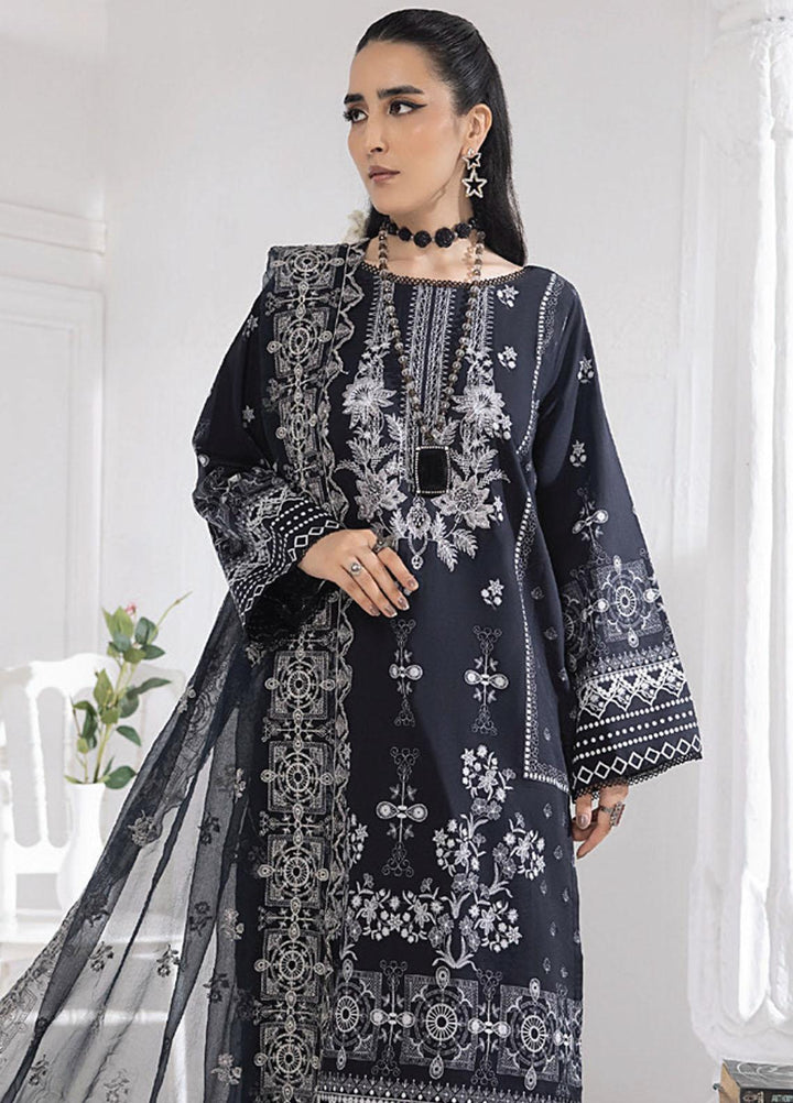 Monochrome By Humdum Embroidered Lawn Suits Unstitched 3 Piece HD23MC D-04 - Summer Collection