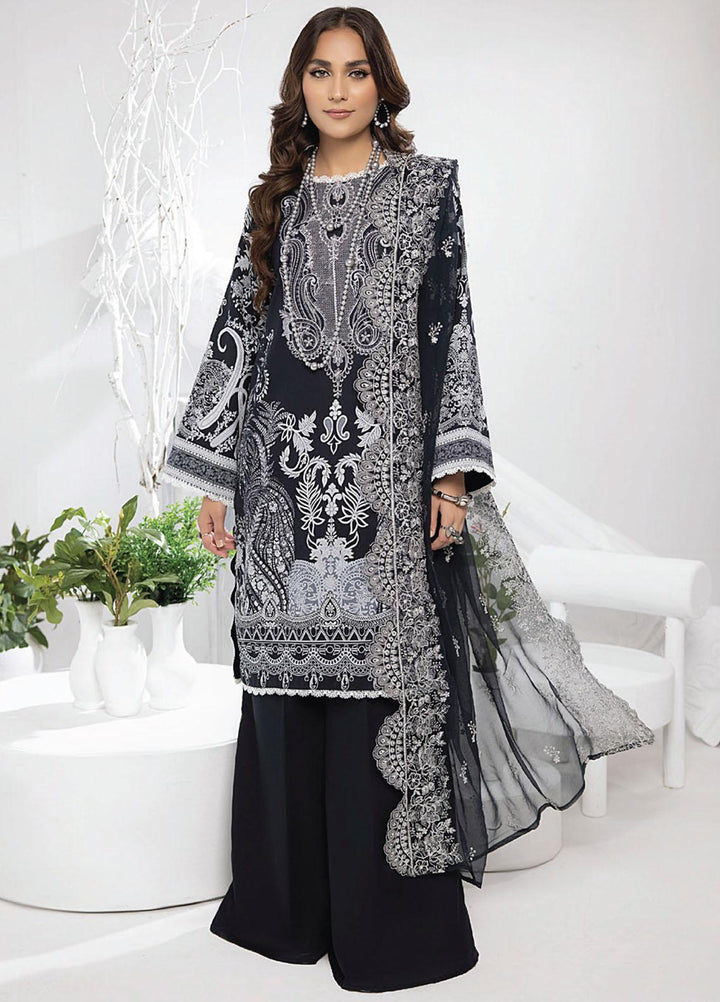 Monochrome By Humdum Embroidered Lawn Suits Unstitched 3 Piece HD23MC D-06 - Summer Collection