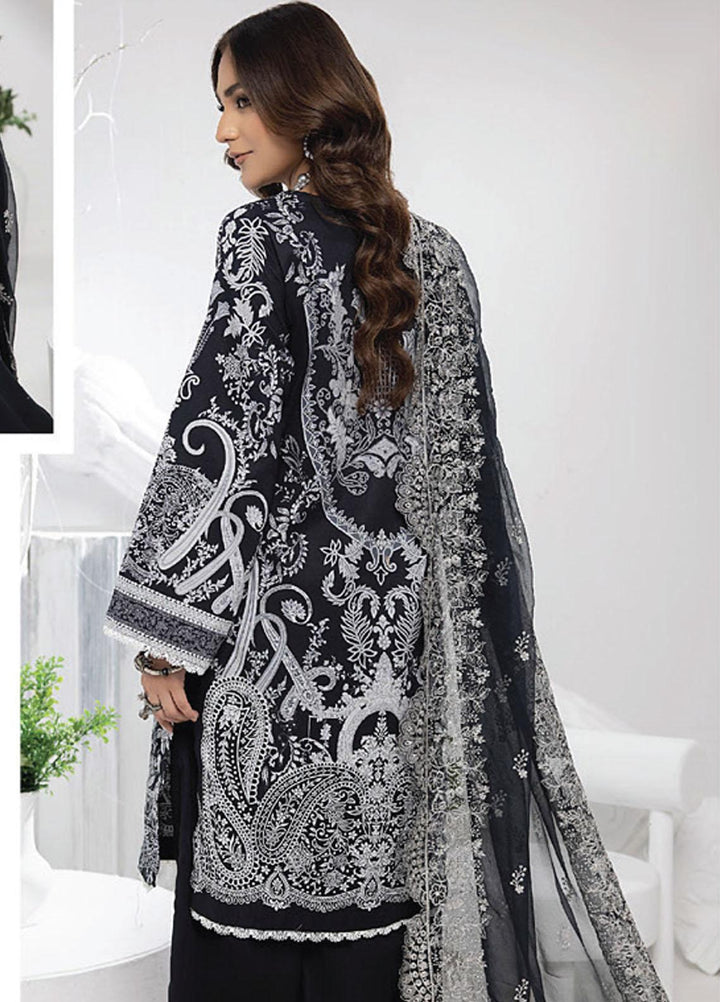 Monochrome By Humdum Embroidered Lawn Suits Unstitched 3 Piece HD23MC D-06 - Summer Collection