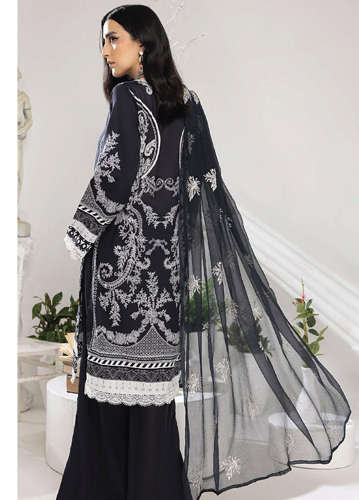 Monochrome By Humdum Embroidered Lawn Suits Unstitched 3 Piece HD23MC D-07 - Summer Collection