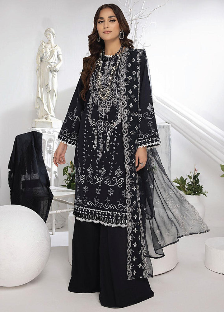 Monochrome By Humdum Embroidered Lawn Suits Unstitched 3 Piece HD23MC D-09 - Summer Collection