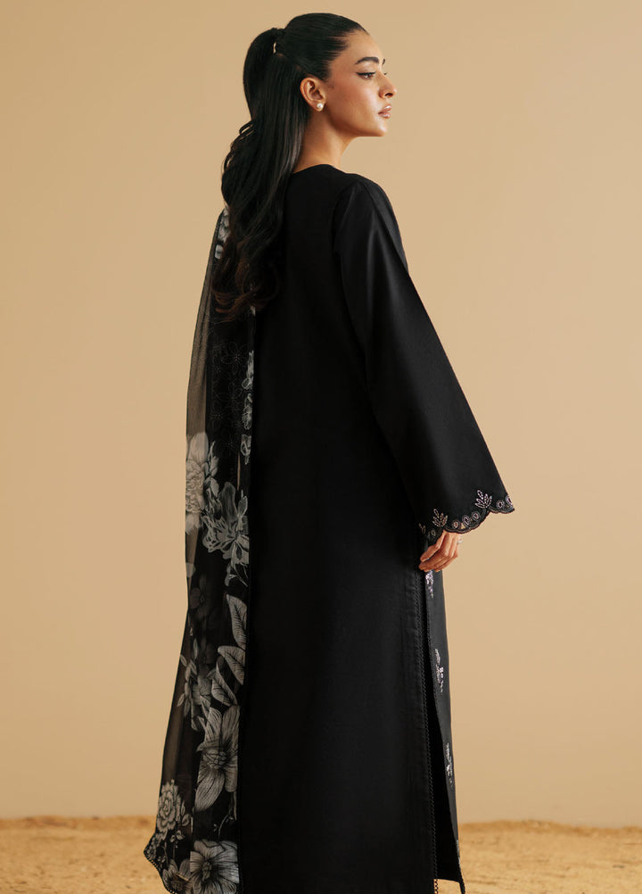 Monochrome by Seran Embroidered Lawn Suits Unstitched 3 Piece SN25MC D-01 Nyra - Summer Collection