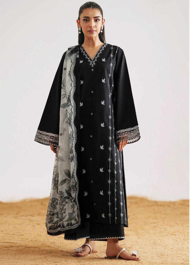 Monochrome by Seran Embroidered Lawn Suits Unstitched 3 Piece SN25MC D-02 Neva - Summer Collection