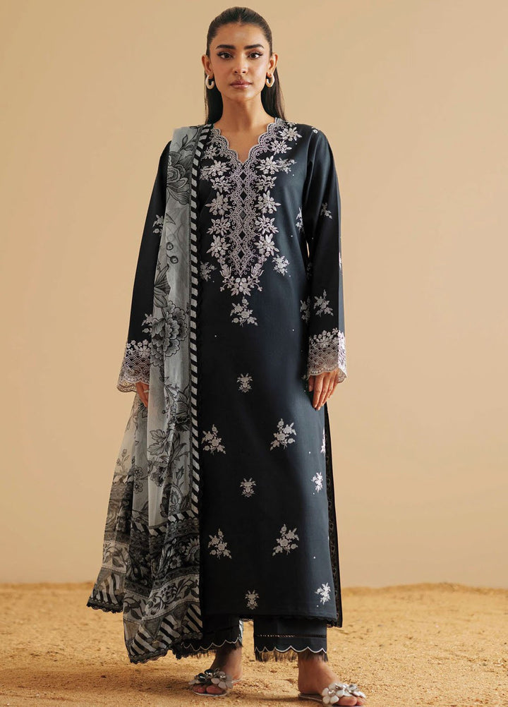 Monochrome by Seran Embroidered Lawn Suits Unstitched 3 Piece SN25MC D-03 Muse - Summer Collection