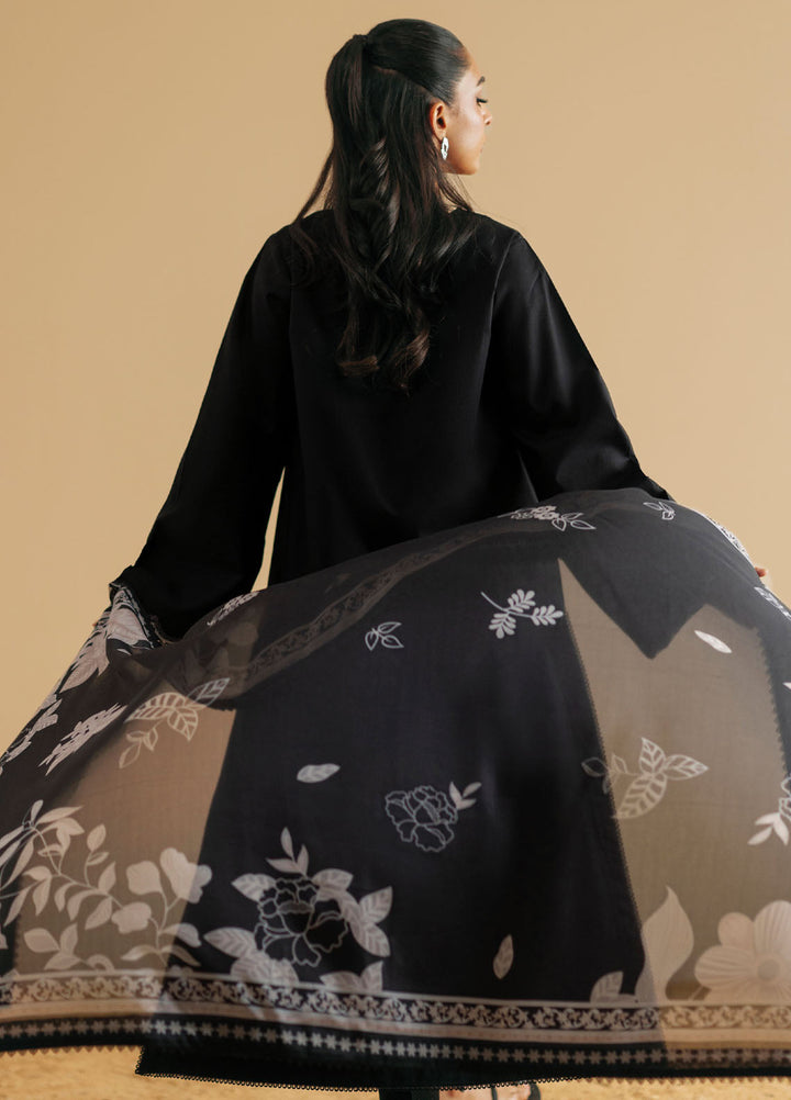 Monochrome by Seran Embroidered Lawn Suits Unstitched 3 Piece SN25MC D-04 Noire - Summer Collection