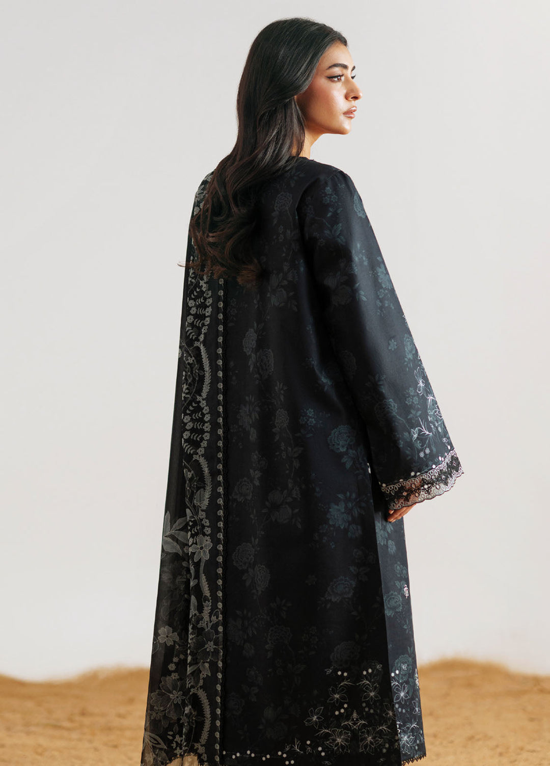 Monochrome by Seran Embroidered Lawn Suits Unstitched 3 Piece SN25MC D-06 Aven - Summer Collection