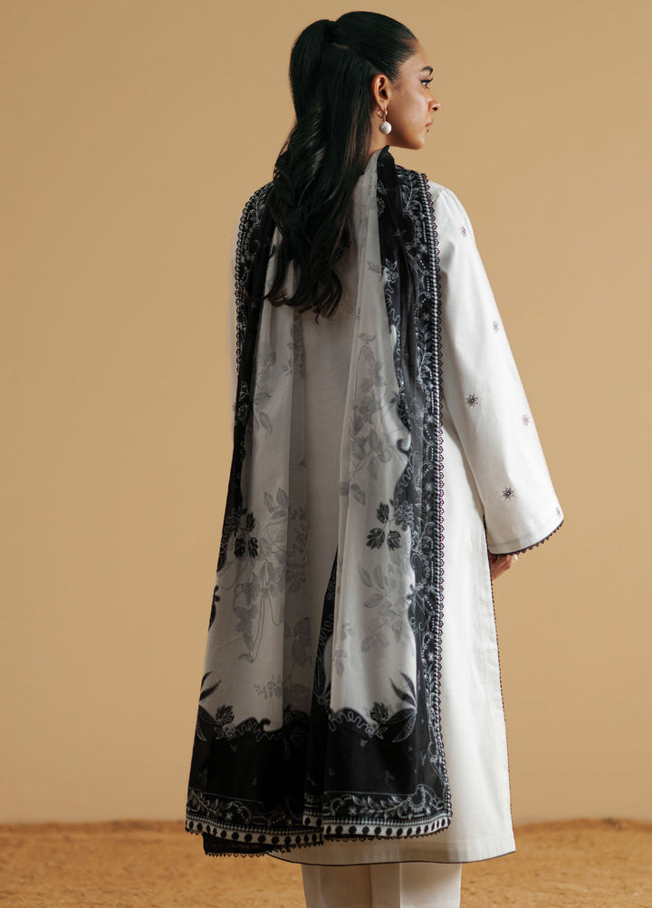 Monochrome by Seran Embroidered Lawn Suits Unstitched 3 Piece SN25MC D-07 Ivra - Summer Collection
