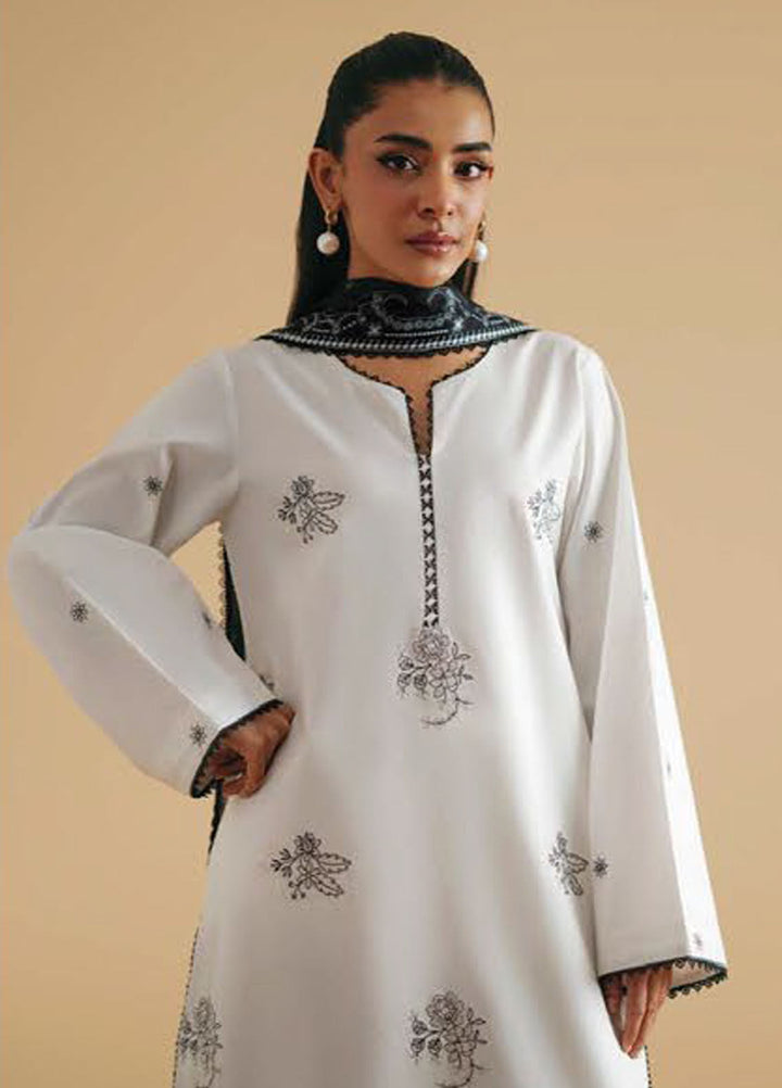 Monochrome by Seran Embroidered Lawn Suits Unstitched 3 Piece SN25MC D-07 Ivra - Summer Collection